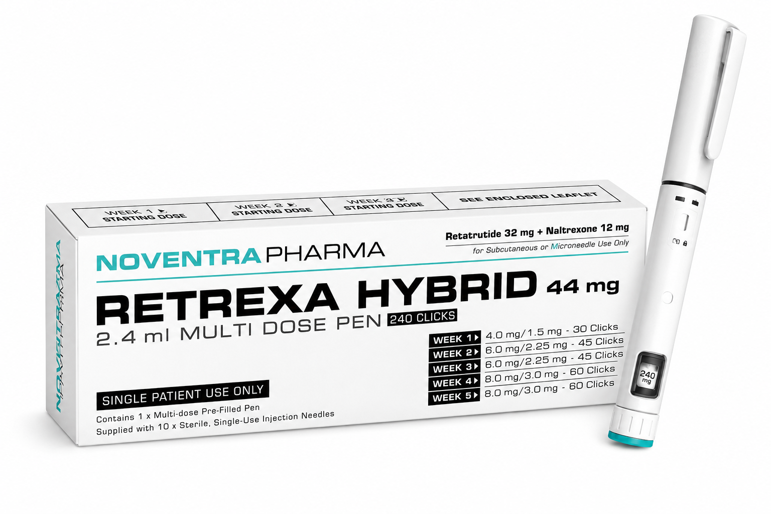 Noventra - Retatrutide/Naltrexone Hybrid Pen - Retrexa 44mg